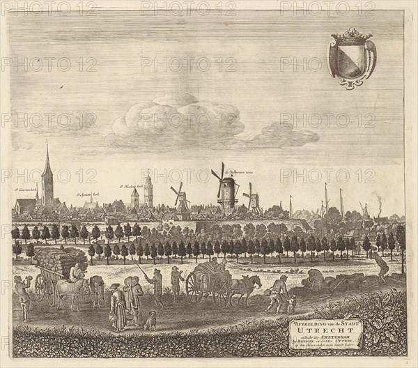 View of Utrecht from the west (plate IV), Herman Saftleven, Reinier & Josua Ottens, 1725 - 1751