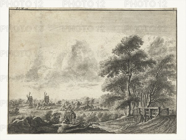 Landscape with small bridge, Gilles Neyts, Frans van den Wijngaerde, 1643 - 1679