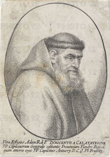 Portrait of Innocentius a Calataverone, General of the Capuchins, Philip Fruytiers, 1620 - 1666