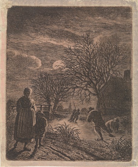 Landscape with Skaters, Johannes Christiaan Janson, 1778-1823