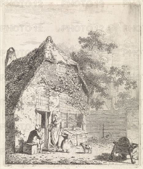 Farmers in conversation at ranch, Johannes Christiaan Janson, 1778 - 1823