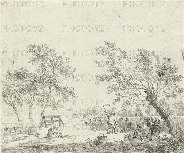 Landscape with corn harvest, Johannes Janson, 1783