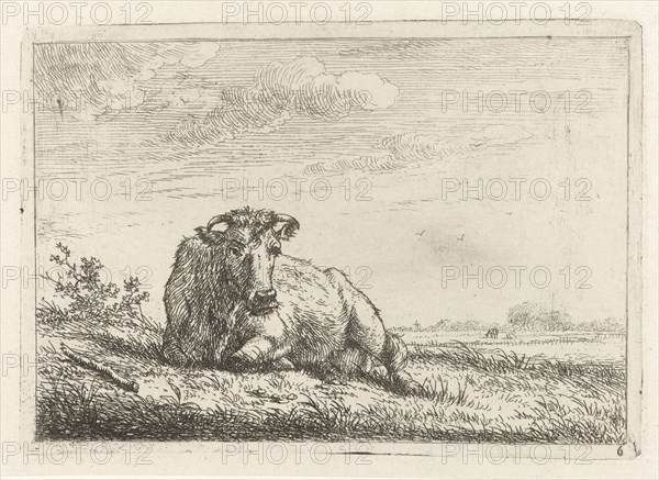 Lying cow, Johannes Janson, 1761 - 1784