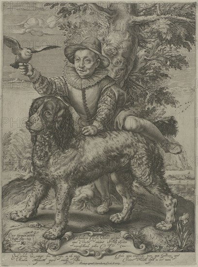 Portrait of Frederik de Vries, Raffaello Guidi, Hendrick Goltzius, Petrus Scriverius, 1599