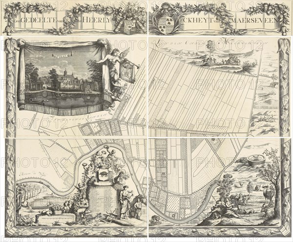 Map of the heerlijkheid Maarsseveen, The Netherlands, Philibert Bouttats, 1665 - 1731