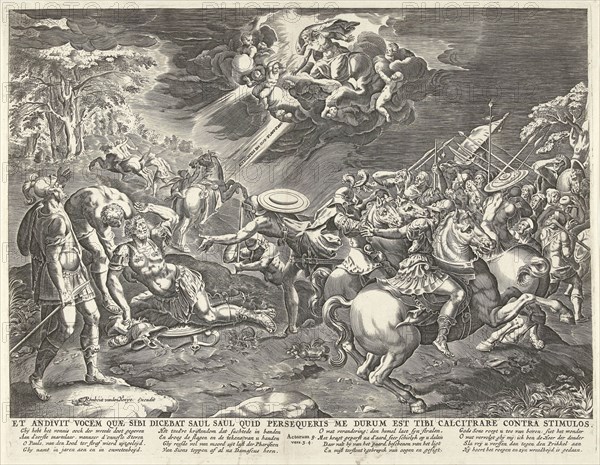 The conversion of Paul, Cornelis Cort, Anonymous, Giulio Clovio, c. 1640 - before 1664