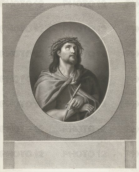 Christ handcuffed and wearing crown of thorns, print maker: Lambertus Antonius Claessens, Guido Reni, 1809