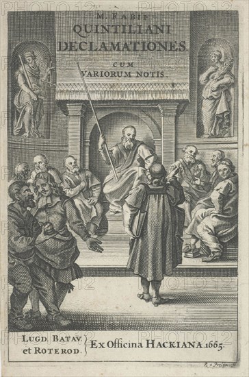 Church interior with clergy, Reinier van Persijn, Franciscus Hackius, 1665