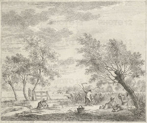 Landscape with corn harvest, Johannes Janson, 1783