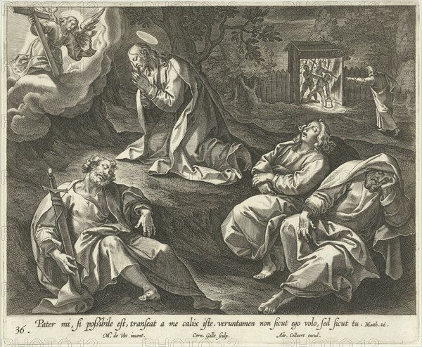 Christ in the Garden of Olives, Cornelis Galle (I), Adriaen Collaert, 1598 - 1618