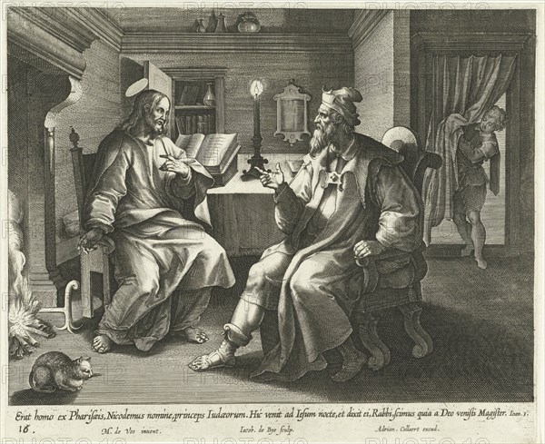 Conversation with Nicodemus, Jacques de Bie, Adriaen Collaert, 1598 - 1618