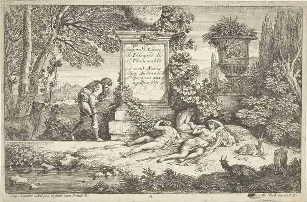 Sleeping shepherdesses, Adriaen van der Kabel, 1648 - 1705