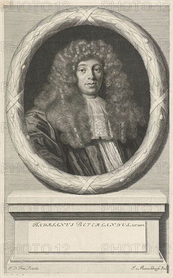 Portrait of Adrian Beverland, Johannes Willemsz. Munnickhuysen, 1664 - 1721