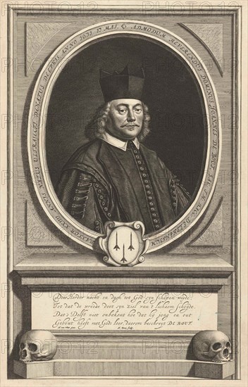 Portrait of Johannes de Bout, print maker: Hendrik Bary, Hendrick Cornelisz. van Vliet, Anonymous, 1677 - 1679