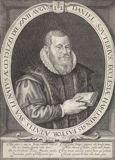 Portrait of Daniel Souterius, print maker: Jacob Matham, 1623