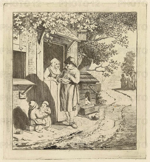 Man at the door of an inn, Marie Lambertine Coclers, 1776 - 1815