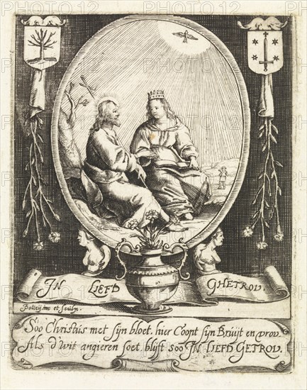 Blasoen of the Chamber of Rhetoric "De witte Angieren" Haarlem, Jan Pottey, 1625-1700, The Netherlands