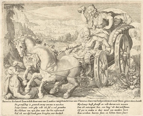 Beronica vengeance with a stone, Zacharias Dolendo, Jacob de Gheyn (II), Claes Jansz. Visscher (II), after 1615 - before c. 1652