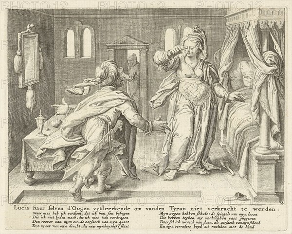 Lucia raises her eyes, Zacharias Dolendo, Jacob de Gheyn (II), Claes Jansz. Visscher (II), after 1615 - before c. 1652