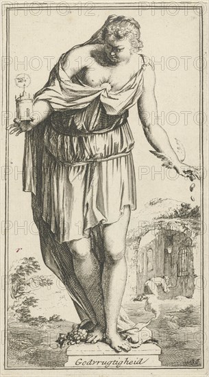 Personification of piety, Arnold Houbraken, 1710 - 1719