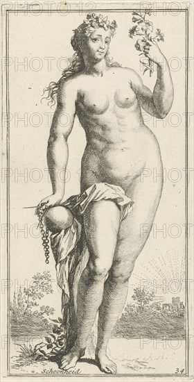 Personification of beauty, Arnold Houbraken, 1710 - 1719