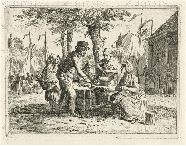 Mussel sales women, Christiaan Meijer, 1803-1808
