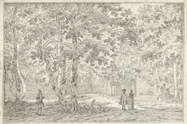 Hikers in a park in Zeist, Johannes de Bosch, in or after 1781