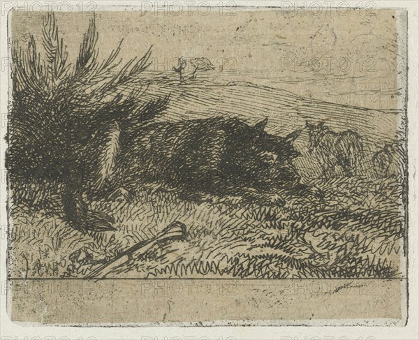 Lying sheepdog, Henry van Ingen, 1864