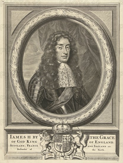 Portrait of James Stuart, King of England, in oval picture frame