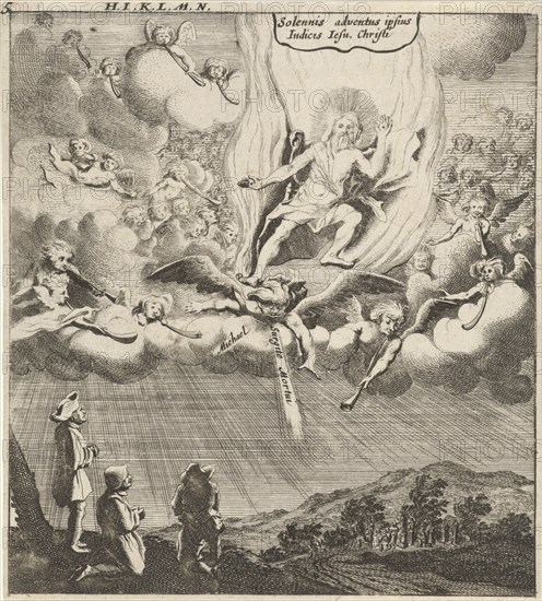 Christ appears in the sky, print maker: Gillis van Scheyndel I, Gerhard Verstegen, 1625