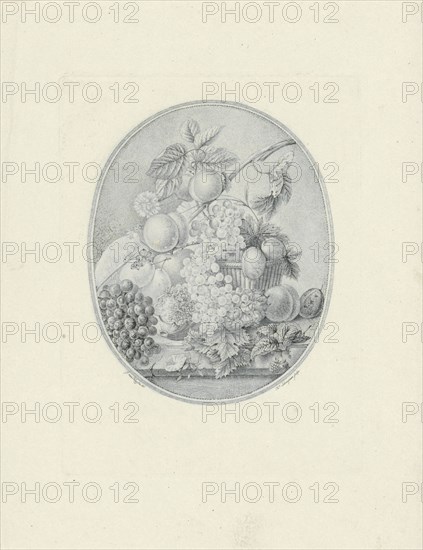 Still life of a basket of fruit, Hendrik Schwegman, 1771 - 1816