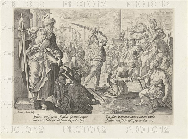 The Martyrdom of St. Paul, Hendrick Goltzius, Maerten de Vos, 1577 - 1582