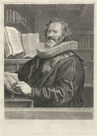 Portrait of Gerardus Joannes Vossius, print maker: Theodor Matham, Joachim von Sandrart, 1615 - 1676