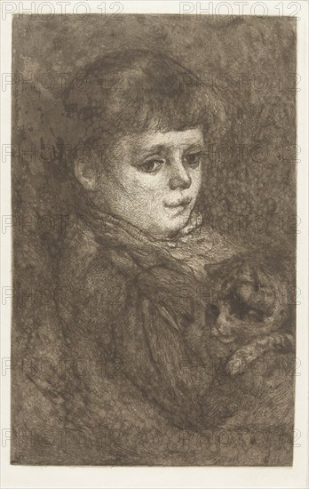 Portrait of Eleonora Bos with cat, Gerard Jan Bos, 1883