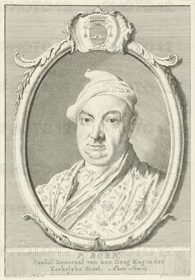 Portrait of P Born, Cornelis van Noorde, 1764