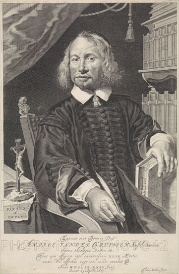 Portrait of Andreas van der Kruyssen, Theodor Matham, 1663 - 1676
