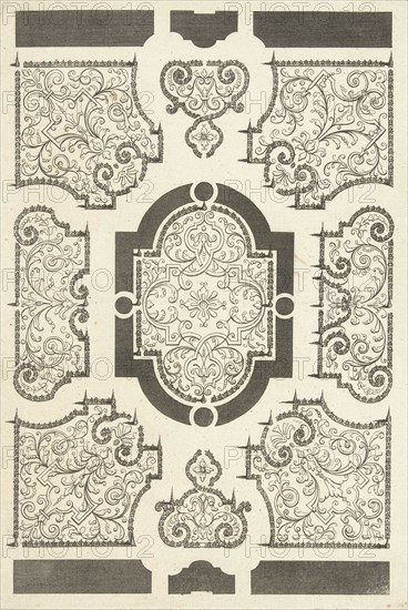 Plan of garden with nine parterres, DaniÃ«l Marot I, print maker: Anonymous, after 1703 - before 1800