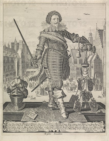 Portrait of Frederik Hendrik, Prince of Orange, Willem Outgertsz. Akersloot, Claes Jansz. Visscher II, Gillis Jacobsz. Quintijn, c. 1628