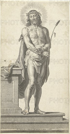 Christ with crown of thorns (Ecce Gay), Schelte Adamsz. Bolswert, Martinus van den Enden, 1596 - 1659