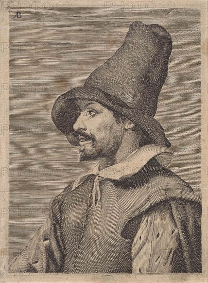 Portrait of Jan Jansz, Jan Death, print maker: Abraham Bloteling attributed to, Adriaen Brouwer, Cornelis Visscher II, 1655 - 1690