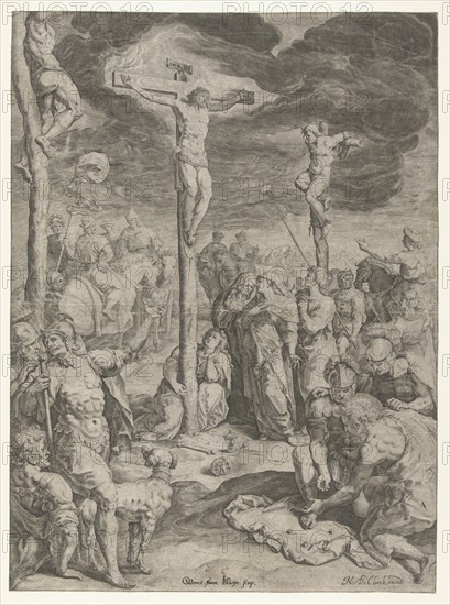 Crucifixion, Jacob de Gheyn (II), Nicolaes de Clerck, 1588 - 1592