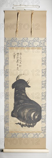 Resting ox Shohaku Soga, 1750 - 1781, scroll painting