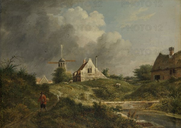 Landscape in the Gooi district of Noord-Holland, The Netherlands, Jan Hulswit, 1807