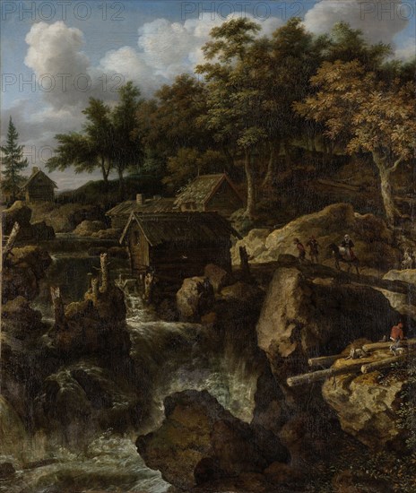 Landscape in Sweden with Waterfall, Allaert van Everdingen, 1650 - 1675