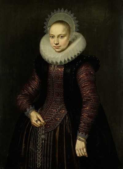 Portrait of Brechtje Overrijn van Schoterbosch, Cornelis van der Voort, 1614