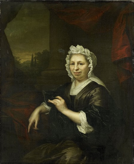 Portrait of Brechje Hooft, Widow of Harmen van de Poll, attributed to Arnold Boonen, c. 1700 - c. 1729