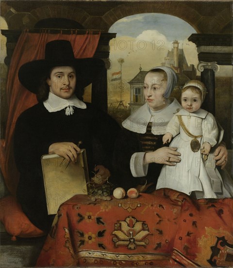 Family Portrait of Willem van der Helm, Architect of the Town of Leiden, and his Wife Belytgen Cornelisdr van de Schelt and their young Son Leendert, Barent Fabritius, 1656