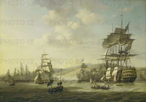 The Anglo-Dutch Fleet in the Bay of Algiers in Support of the Ultimatum for the Release of the White Slaves, 26 August 1816, Nicolaas Baur, 1818