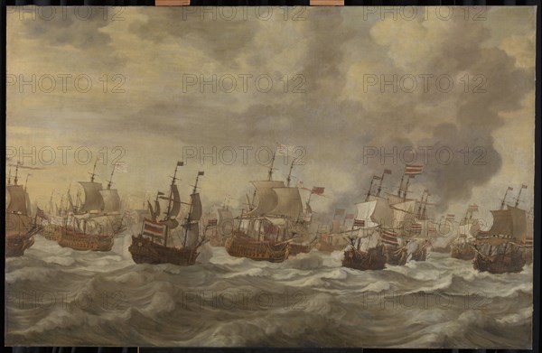 Episode from the Four Days' Naval Battle, 11-14 June 1666, of the Second Anglo-Dutch War, 1665-67, attributed to Willem van de Velde (I), 1666 - 1693