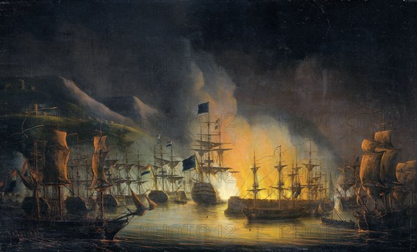 Bombardment of Algiers, in Support of the Ultimatum to Release White Slaves, 26-27 August 1816, Martinus Schouman, Ministerie van Marine, 1823
